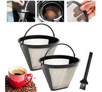 Pour Over Coffee Filters Filter Clever Dripper Cone Basket Reusable for Drip Coffee Maker and Machine, 2 Pack Stainless Steel