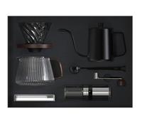 Pour Over Coffee Gift Set - 7-Piece Barista Kit: Hand Grinder, Pour Over Dripper, Glass Server, Matte Black Kettle, Precision Scale & Filters - Ideal for Coffee Lovers & Home Brewing