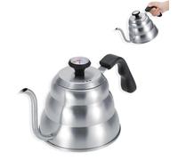 Pour Over Coffee Kettle with Thermometer, Stainless Steel Gooseneck Teapot (1L)