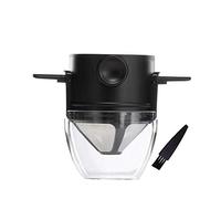 Pour Over Coffee Maker 1-2 Cup, Reusable Cone Coffee Dripper Filter, Stainless Steel Reusable Coffee Filters Coffee Maker with Cleaning Brush for Home Office Travel