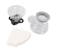 Pour Over Coffee Maker Glass Coffee Dripper Pot Brewer 600ML High Temperature Resistant Hand Brewing Coffee Set for Home Office Use with 100 Filter Papers