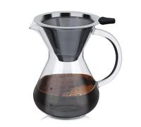 Pour Over Coffee Maker,Pour Over Brewer with Permanent,Stainless Steel Filter,400ml/14Oz Borosilicate Glass Pour Over Brewer,Glass Hand Drip Coffee Brewer Manual Coffee Dripper Brewer