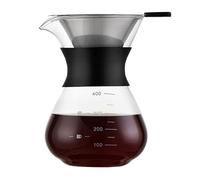 Pour Over Coffee Maker Set with Reusable Stainless Steel Drip Filter, Elegant Coffee Dripper Pot Glass Carafe & Permanent Stainless Steel Filter,400ml (Pot Glass+Filter)