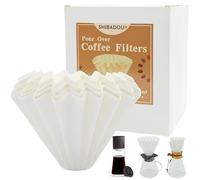 Pour Over Coffee Paper Filters 100 Count, Designed for Stagg XF, Kalita 185, Brumate & Chemex 6-Cup Pour Over Brewers, White Disposbale Coffee Filters Large Cone Shape Dripper Accessories