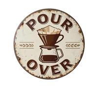 Pour Over Metal Tin Sign Plaque