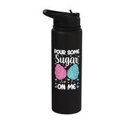 Pour Some Sugar On Me Funny Cotton Candy Patch Sweet Kids Stainless Steel Insulated Water Bottle
