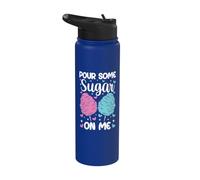 Pour Some Sugar On Me Funny Cotton Candy Patch Sweet Kids Stainless Steel Insulated Water Bottle