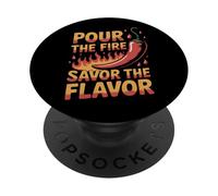 Pour The Fire Savor The Flavor Hot Sauce Lover PopSockets Adhesive PopGrip