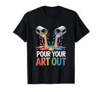 Pour Your Art Out Rainbow Drawing Color Splash T-Shirt