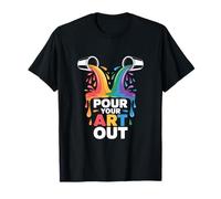 Pour Your Art Out Rainbow Drawing Color Splash T-Shirt