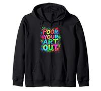 POUR YOUR ART OUT Vibrant Zip Hoodie