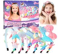 Pourbibi DIY Mermaid Headbands Making Kit for Girls Age 3+ - Girly headband Craft Kit for Kids Toys, Fun Hairbands & Hair Accessories - Birthday Gifts & Presents for Girls Age 3 4 5 6 7 8 Years Old
