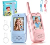 Pourbibi Video Walkie Talkies for Kids, Rechargeable Walkie Talkies, 1300 Feet Range with 4 Voice Effects,Christmas Birthday Gifts for Kids, Outside, Camping for Boys Girls Ages 3-12 High-Performance
