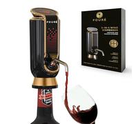 POURÉ 3-in-1 Wine Dispenser Aerator and Vacuum Stopper - Electric Liquor Decanter Pourer & Preserver - Touch Screen LED Display - Wine Temperature Monitor - Gift for Wine Lover (Black)