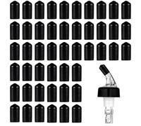 Pourers Dust Covers for Measured Liquor Pourer，Spout Cover Rubber Caps intended for Measured Liquor Pour Spout (Not Include the Spout) (Black, 100pcs)