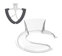 Pouring Shield & Flex Edge Beater for Kitchenaid Mixer - Fits 4.5~5QT Bowls (Stainless Steel, Glass, Ceramic) - Attachment for Kitchenaid Mixers