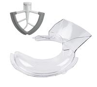 Pouring Shield for KitchenAid 4.5 and 5 Quart Tilt-Head Stand Mixers Stainless Steel Bowls ONLY, Secure Fit Splatter Guard, and Flex Edge Beater for KitchenAid 4.5-5Qt Tilt-Head Stand Mixers