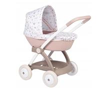 Poussette Landau pour poupée Baby Nurse - Smoby - Avec nacelle et canopy en plastique - Rose et blanc