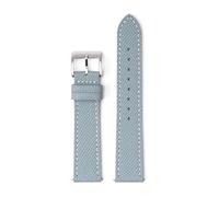 Pouszy 18/20/22mm Genuine Leather Strap, Stainless Steel Quick-Release Buckle, Suitable for Everyday Wear.,Grey White,18mm
