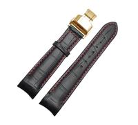 Pouszy 20/21/22mm Genuine Leather Strap, Replaceable, Suitable for Both Business and Casual Occasions.,Red Gold Butterfly,20mm