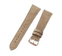 Pouszy 20/22mm Quick-Release Genuine Leather Strap, Replaceable, Suitable for All Occasions.,Beige-Rosegold,20mm