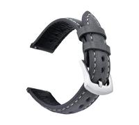 Pouszy 20/22mm Quick-Release Genuine Leather Strap, Versatile Interchangeable Strap, Suitable for Both Business and Casual Occasions.,Dark Grey,20mm