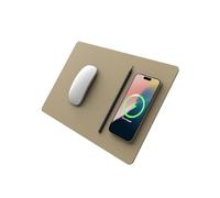 POUT - H3 PRO Qi Wireless Charging Mouse Pad Mat for MacBook, Laptop & Desk - Charges iPhone, Airpods, Samsung Galaxy (Latte Cream)