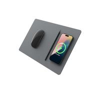 POUT H3 PRO Wireless Charging Mouse Pad - Qi-Enabled Fast Charger with Anti-Slip Base & Smooth Surface for Phones and Earbuds - Sl esk Accessory for Home & Office (Dust Gray)