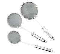 Pouway 3PCS Fine Mesh Strainer Spoon, Stainless Steel Deep Fat Fryer Skimmer Spoon,Oil Filter Skimmer Strainer Spoon Mesh Ladle Kitchen Tools for Hot Pot Deep Fat Fryer Skims Fat Scums