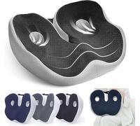 Pouway Coccyx Cushion for Tailbone Pain, Memory Foam Integrated Seat Cushions, Outfany Ergoseat, Hilipert Ergoseat, Ergonomic Seat Cushion, Office Chair Cushion for Long Sitting (Black)