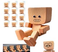 Pouway Shaking Santa Claus Figurine, 3.2inch Little Wooden Figure That Sways, Santa Design Wooden Feet Shaking Man, Car Dashboard Accessories, for Friends Familys (1PACK)