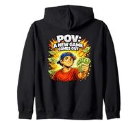 POV A New Video Game Comes Out Gamer Gaming Board Games Zip Hoodie
