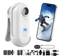 POV Capture Pro, POV Camera 4k Waterproof, 4k Hd Thumb Body camera Action With Sound, Wearable Hands Free with Accessories, Night Vision for Cycling (White,64G)