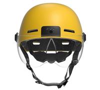 POV Helmet 1080P Action Body Camera, Wearable Mini Sports Video Recorder with Built-in Audio, Helmet with Front and Rear Lights, Smart Helmet Camera with Goggles for Cycling, Sports (Yellow, NO card)