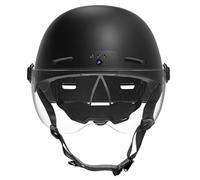 POV Helmet 1080P Action Body Camera, Wearable Mini Sports Video Recorder with Built-in Audio, Helmet with Front and Rear Lights, Smart Helmet Camera with Goggles for Cycling, Sports (Black, NO card)