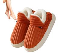 Povanjer Cotton Slippers - Anti-Skid Scuff Slides with Orthopedic Soles | Comfortable Indoor Outdoor Scuff Slides, Slip- Winter Fuzzy House Shoes for Men Women
