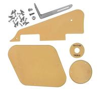 Povhhee 1 Set Yellow Pickguard Hollow Space Switch Covers Selector Plate Bracket Screws Suitable for Guitar Style Kit