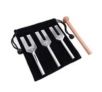 Povhhee Tuning Fork Set 4096 Hz 4160 Hz 4225 Hz Tuning Fork Set Tuning Fork with Wooden Hammers and Fabric Bag Style 2