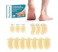 Povihome Gel Blister Bandages, Blister Pads - Water Resistant Hydrocolloid Bandages for Foot, Toes and Heel - Pads for Prevention and Recovery (13