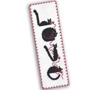 Povitrulya Counted Cross Stitch Bookmark Kit 'Love' - DIY Embroidery Set for Adults with Paper Pattern, 16-Count Aida Canvas and Presorted Floss