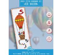 Povitrulya Counted Cross Stitch Kit - DIY Kit for Adults - Funny Embroidery Bookmark - Easy to Use - Craft Collection - Air Balloon