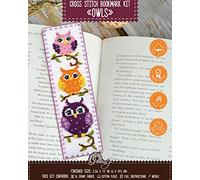 Povitrulya Counted Cross Stitch Kit - DIY Kit for Adults - Funny Embroidery Bookmark - Easy to Use - Craft Collection - Owls