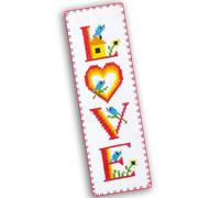 Povitrulya Counted Cross Stitch Kit - DIY Kits for Adults or Kids - Funny Embroidery Bookmark - Easy to Use - Craft Collection (Love Birds)