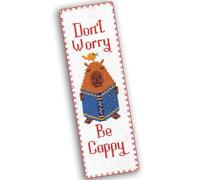 Povitrulya Counted Cross Stitch kit Don’t Worry Be Cappy - Embroidery Set for DIY Bookmark