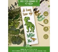 Povitrulya Counted Cross Stitch Kit T-Rex - DIY Bookmark Set for Hand Embroidery
