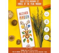 Povitrulya Counted Cross Stitch Kit “Wheel of the Year” - DIY Hand Embroidery Set, Pagan Celtic Wiccan Calendar, Pattern with Witchy Design for Adults (mabon)