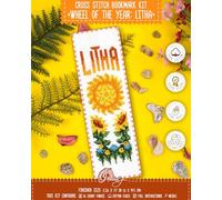 Povitrulya Counted Cross Stitch Kit “Wheel of the Year” - DIY Hand Embroidery Set, Pagan Celtic Wiccan Calendar, Pattern with Witchy Design for Adults (Litha)
