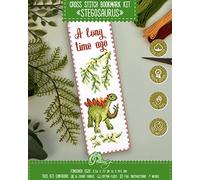 Povitrulya Dinosaur Counted Cross Stitch Kit Stegosaurus - DIY Bookmark Set for Hand Embroidery