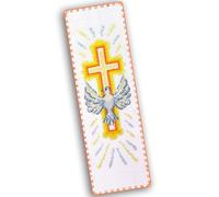 Povitrulya Holy Spirit Dove Counted Cross Stitch Bookmark Kit - Christian Bible Embroidery Set for Adults and Beginners, 8 Colours, 16 Count Aida, Baptism Gift