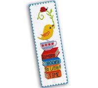 Povitrulya So Many Books So Little Time - Counted Cross Stitch Kit for Adults - Embroidery Set with Funny Inspirational Quote, Gifts for Reader, Book Lover, Writers